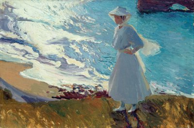 Maria on the Beach at Biarritz or Contre-jour by Joaquín Sorolla